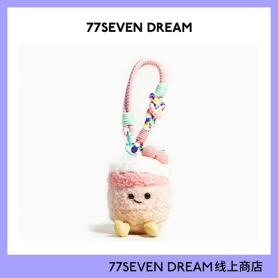 樱桃毛绒蛋糕公仔甜品挂件玩偶