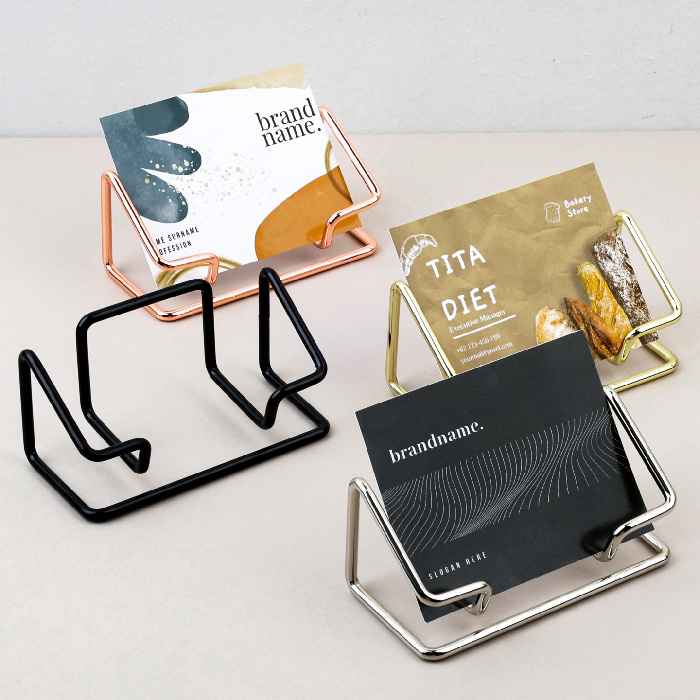 收纳盒金属架名片盒小卡支架摆台
