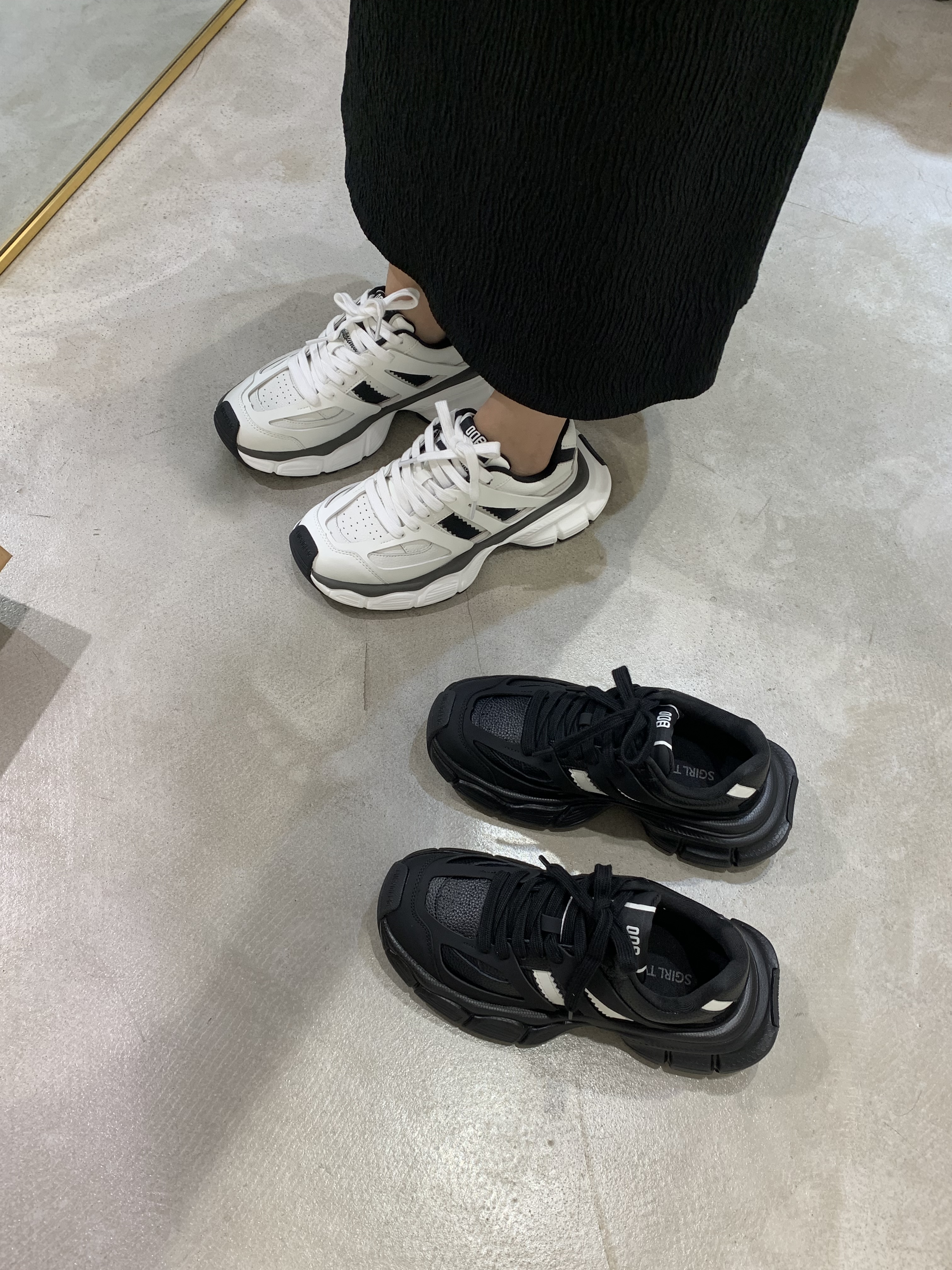 SGIRLTWTW韩版圆头老爹鞋拼色