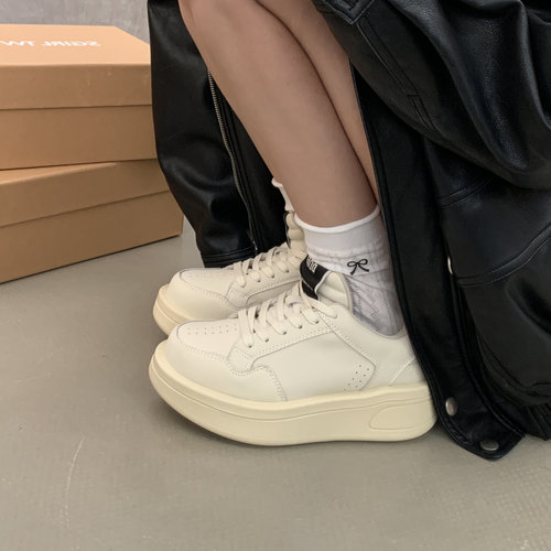 SGIRL TWTW简约厚底休闲运动鞋女小个子增高板鞋透气休闲小白鞋潮