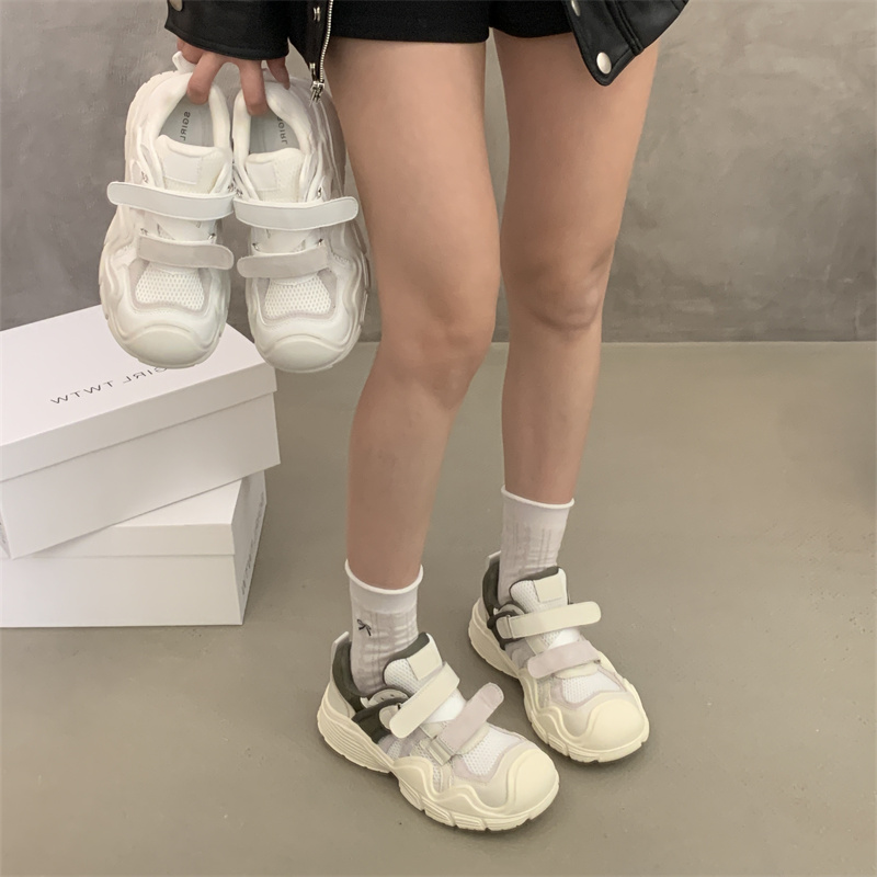 SGIRL TWTW老爹鞋女厚底2025春新款丑萌大头时尚魔术贴休闲运动鞋