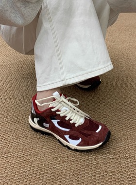 SGIRL TWTW设计感户外徒步登山鞋女2026春秋新款红色休闲运动鞋潮