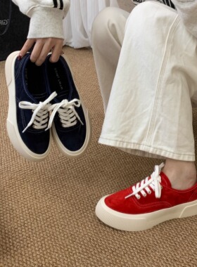 SGIRL TWTW日系红色系带板鞋女2026新款气质显瘦厚底休闲运动鞋潮