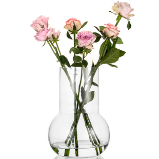 仿真花富贵竹绿植欧式 客厅干花水养鲜切花大头玻璃花瓶 餐桌花器