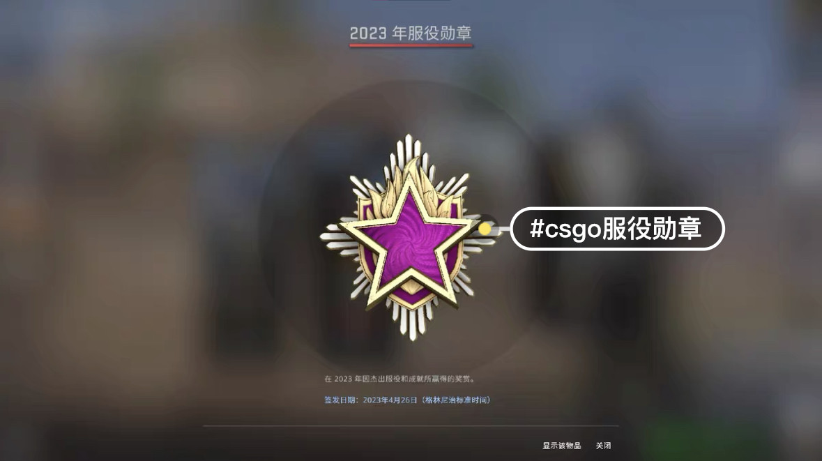 csgo服役勋章  2023年服役勋章