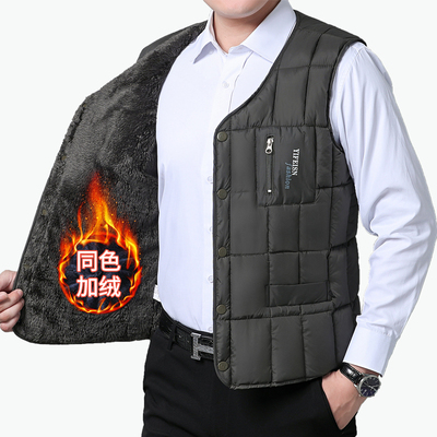 秋冬男士加厚保暖背心羽绒棉马甲
