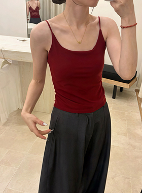 春上新蕾丝吊带背心莫代尔无痕一体固定杯带胸垫显瘦内衣HS68840