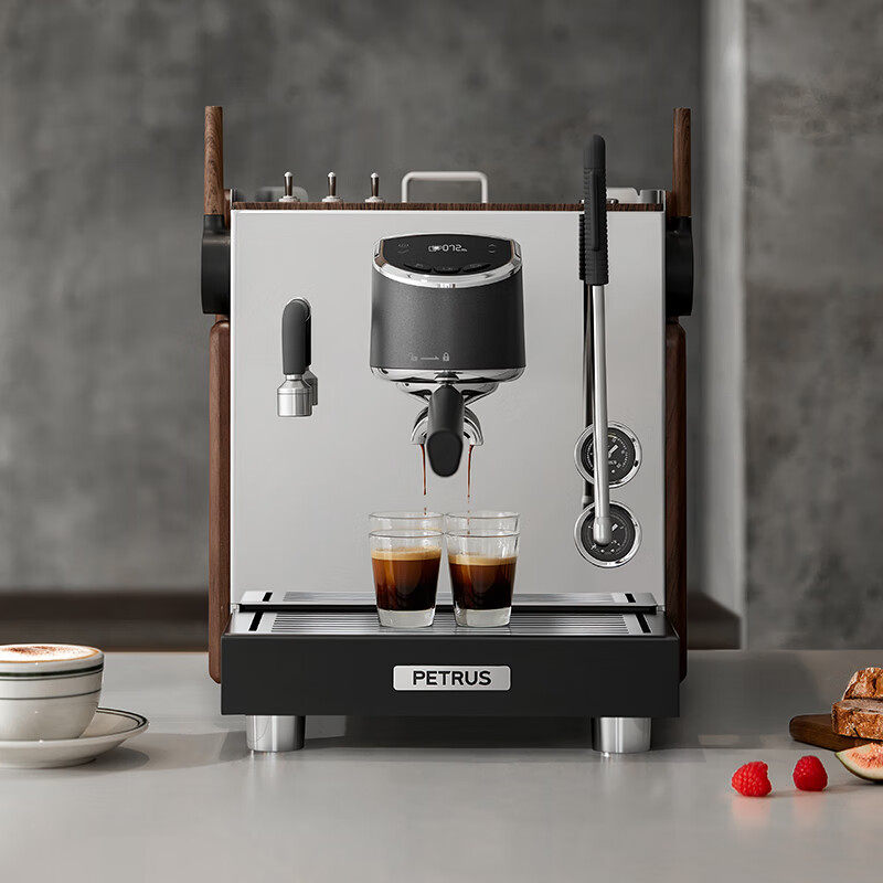 柏翠PE3918全半自动双锅炉意式浓缩家商两用蒸汽打奶泡商用咖啡机