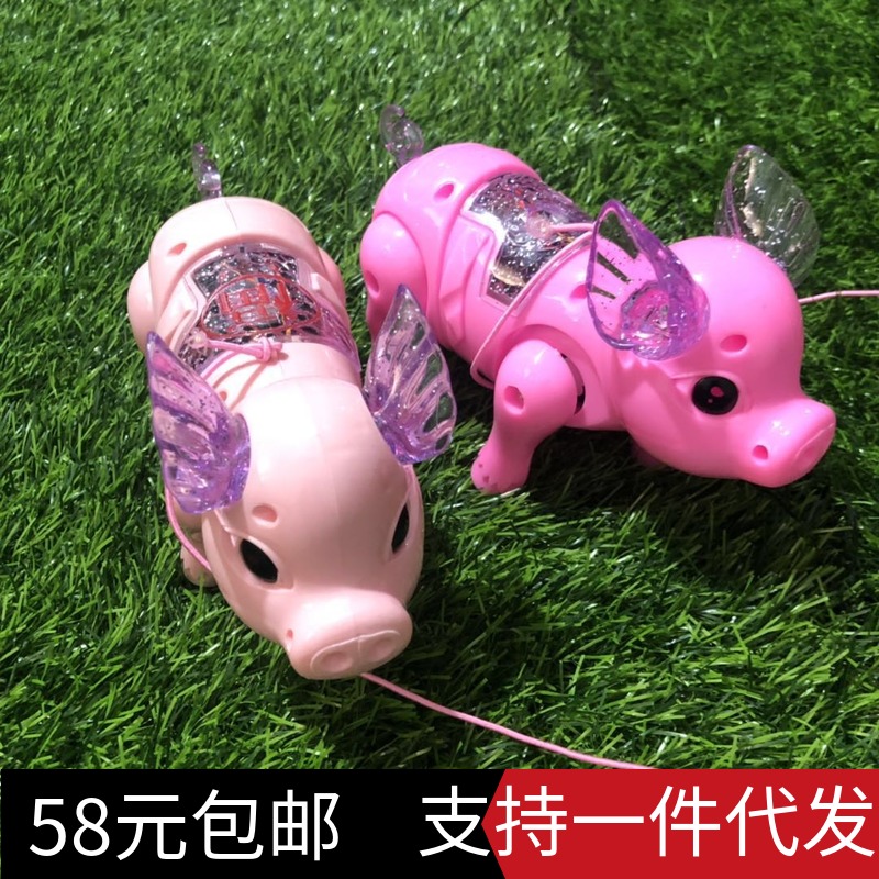 电动牵绳小猪会走的音乐发光唱歌闪光耳朵纤绳儿童玩具会跑猪八戒|msdalam kategori Toy/bayi/teka-teki/blok bangunan/model, elektronik/cahaya/berudara/mainan rumit, mainan LED - dari Buy2taobao.com untuk memberikan perkhidmatan ejen Taobao profesional membeli