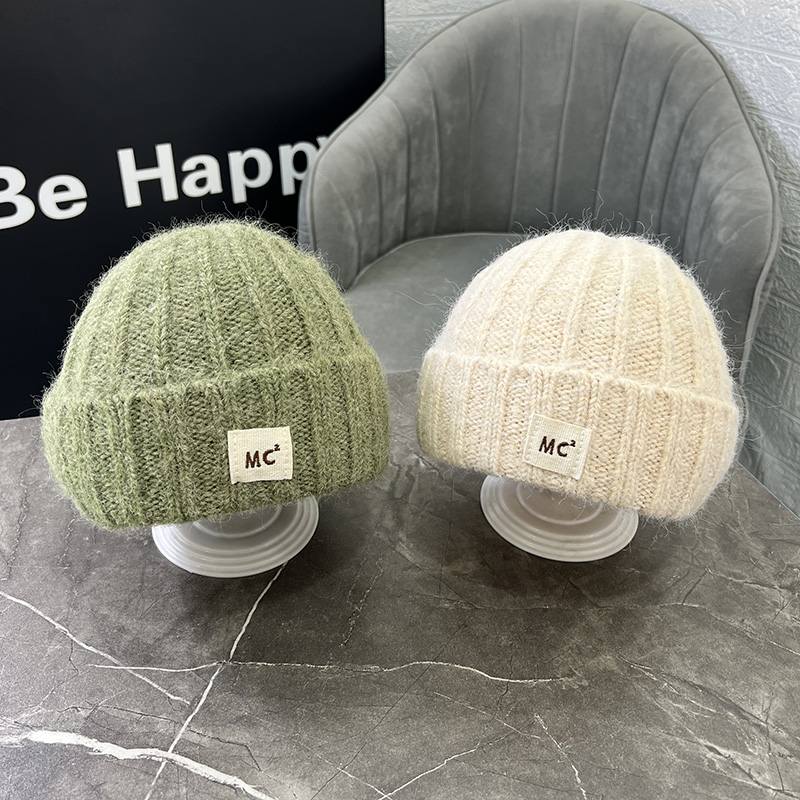 宝宝瓜皮帽秋冬韩版时尚字母针织