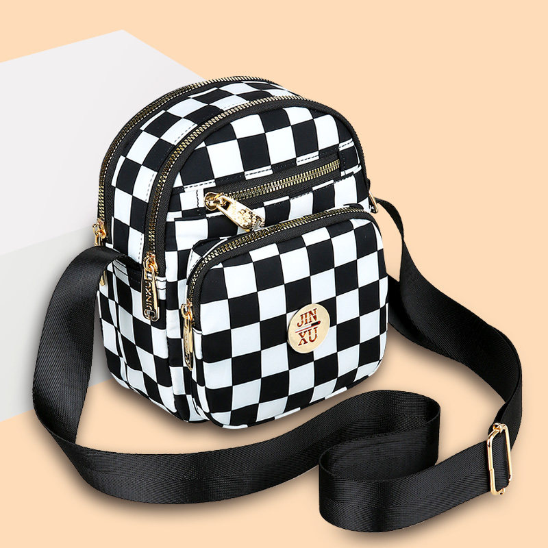 2025新款休闲百搭单肩斜挎包女时尚棋盘格小包大容量多拉链女包,箱包皮具/热销女包/男包,通用款女包,淘宝优惠券,粉丝福利购,淘宝优惠卷