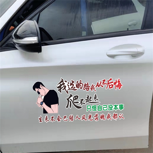 我选的路我从不后悔车贴个性创意语录后窗装饰网红文字汽车身贴纸