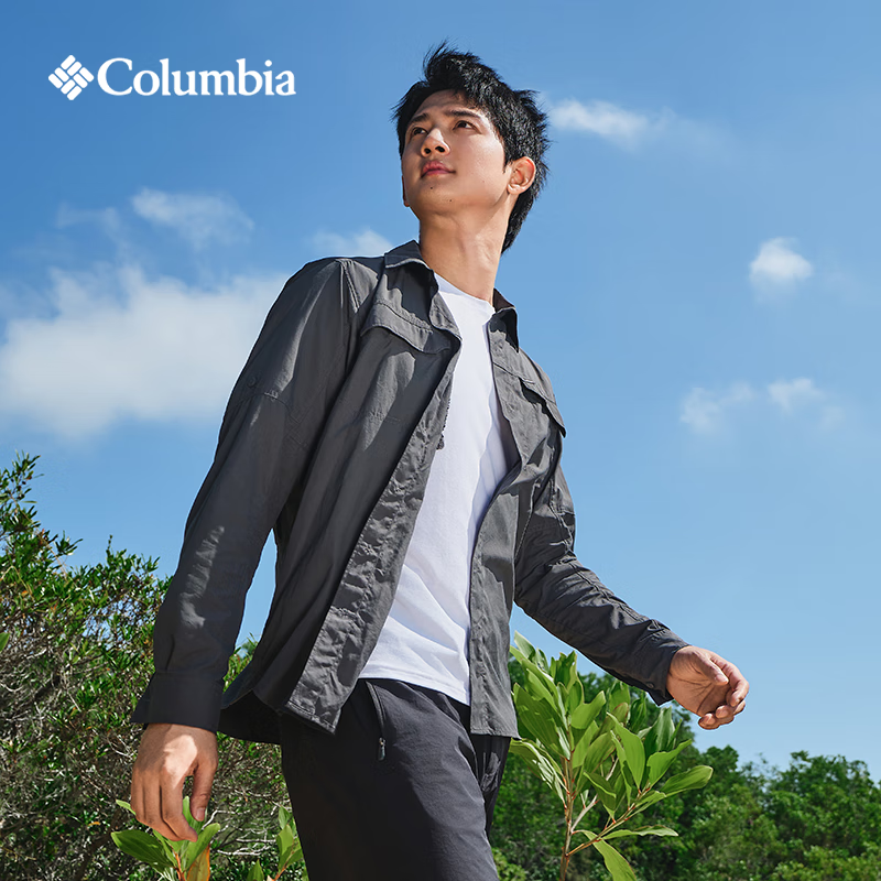 2025春夏新款哥伦比亚户外零感防晒男防晒速干衣长袖衬衫AE0651