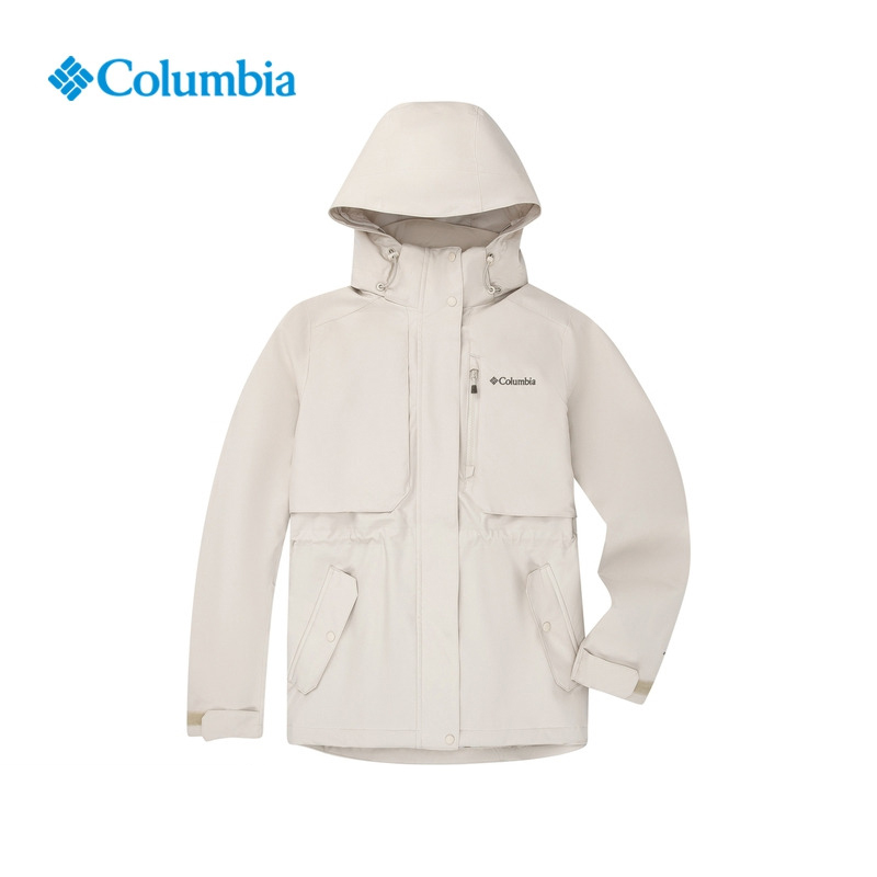 哥伦比亚户外冲锋衣女25秋冬新款银点热能防风防水连帽外套XR3853