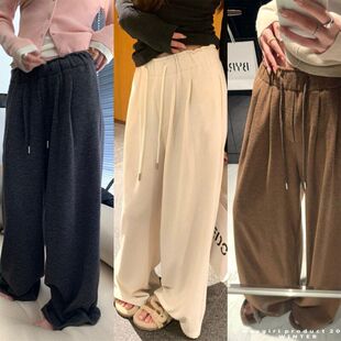 不勒人百搭松弛 黑哥休闲舒适拖地HEYGIRL裤女秋time！长裤慵懒