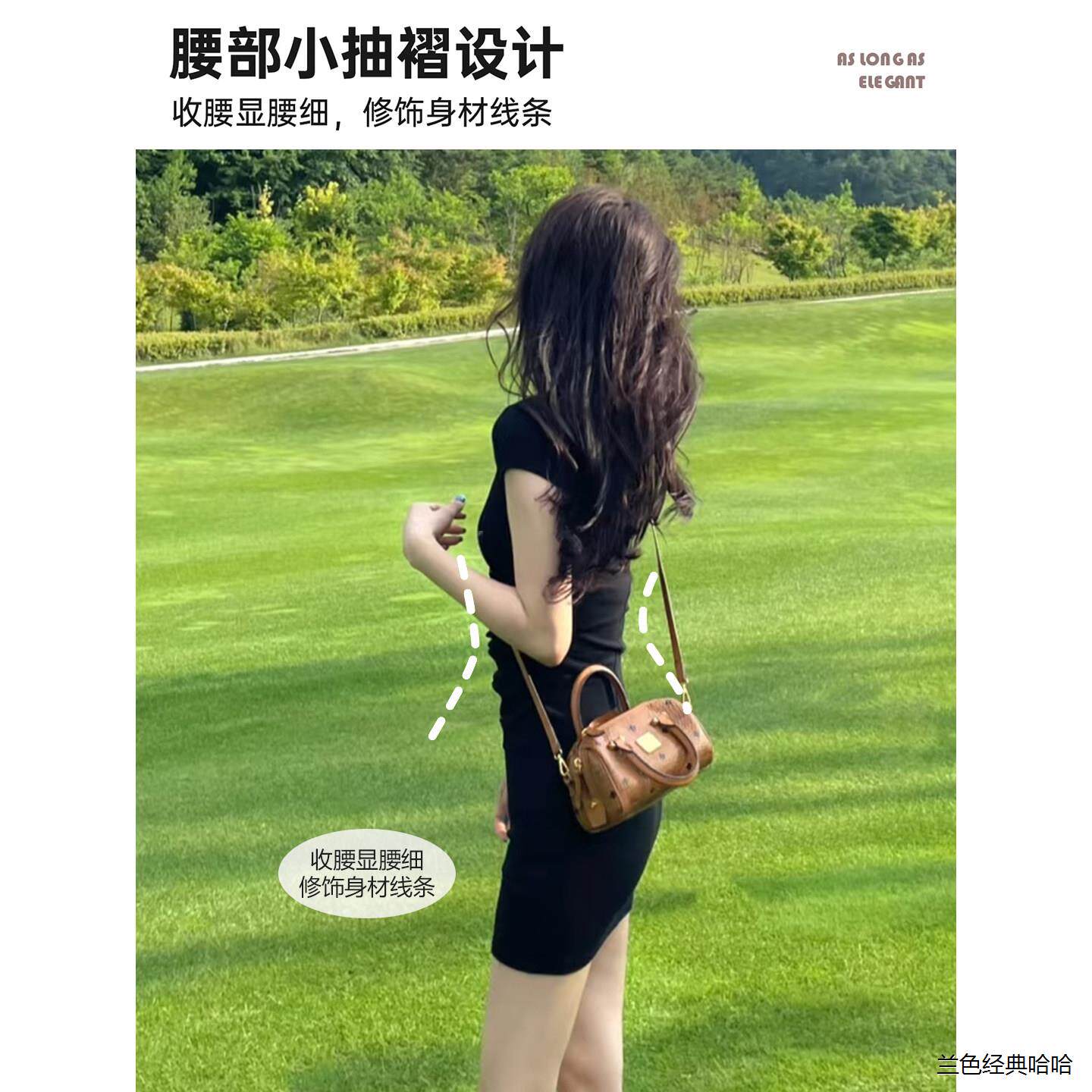 黑色包臀裙女夏2026新款紧身性感纯欲洋装子修身掐腰小个子短裙
