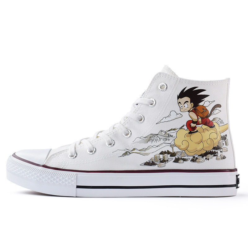 回力中高帮系带帆布鞋男款休闲板鞋动漫印花青少年板鞋