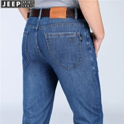 Jeep kéo dài quần jeans nam hàng đầu mùa thu phần mỏng quần giản dị trung niên lỏng lẻo thẳng quần hoang dã - Quần jean