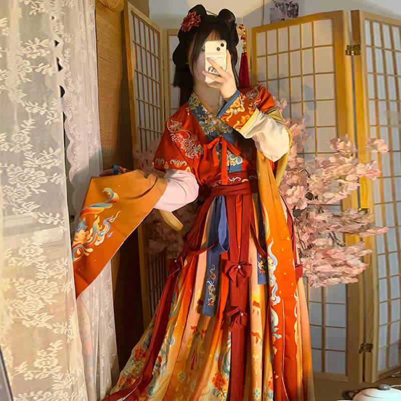 辰之美(锦觅)原创汉服女唐制褙子交领短衫褶裙改良春夏日常绶带
