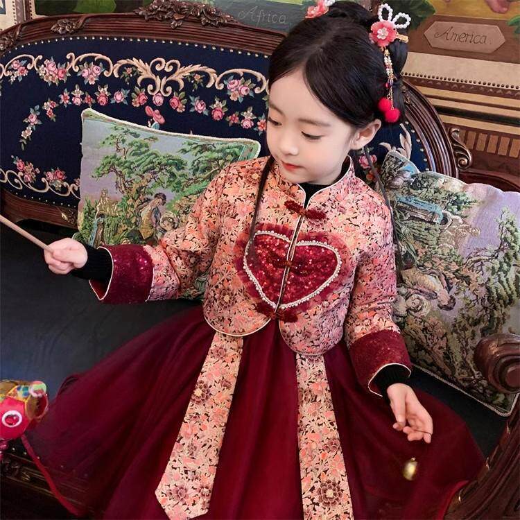 女童新年红色套装冬季2025新款唐装汉服裙子加厚外套拜年服两件套,童装/婴儿装/亲子装,儿童演出服,淘宝优惠券,粉丝福利购,淘宝优惠卷