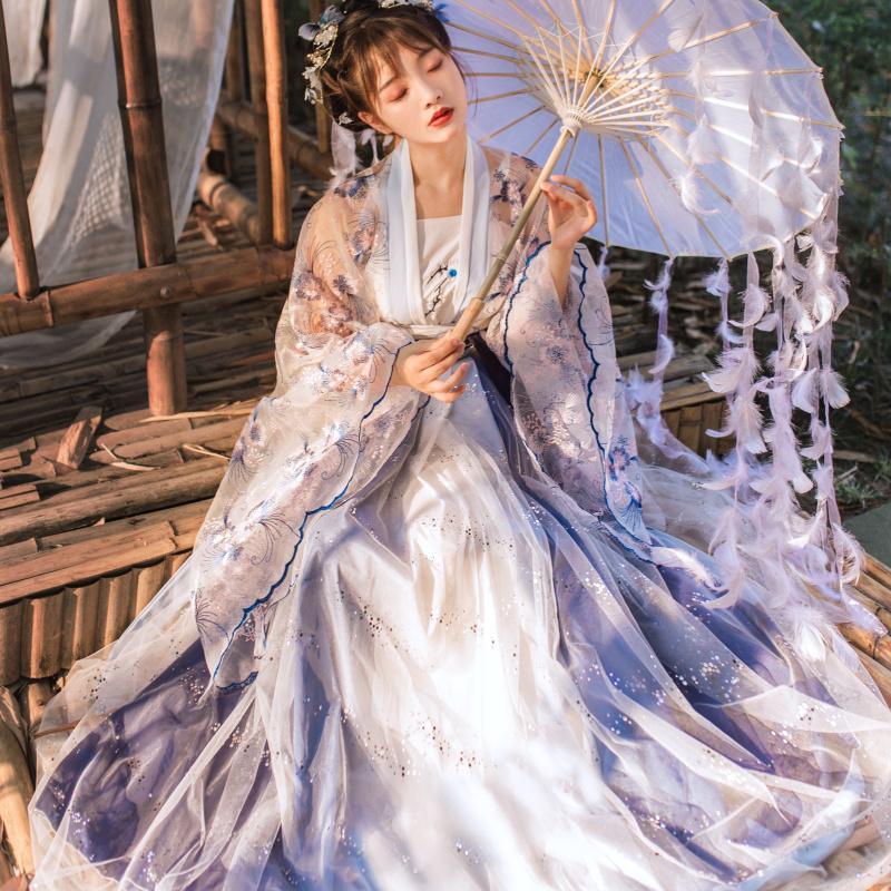沧海赋传统汉服女超仙气飘逸古风秋装齐腰襦裙正品原创中国风改良