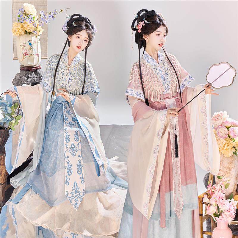 原创【挽琴】新款魏晋风神仙复原汉服女改良款传统服饰秋冬款套装