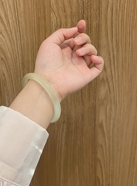高品质柠檬黄猫眼石手镯玛瑙和田青白玉平替女简约抖音摆地摊爆款