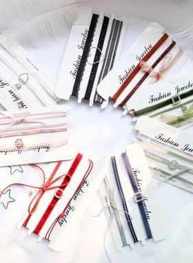 网红choker锁骨链项链女潮短款颈带ins酷颈链脖子饰品项圈套装