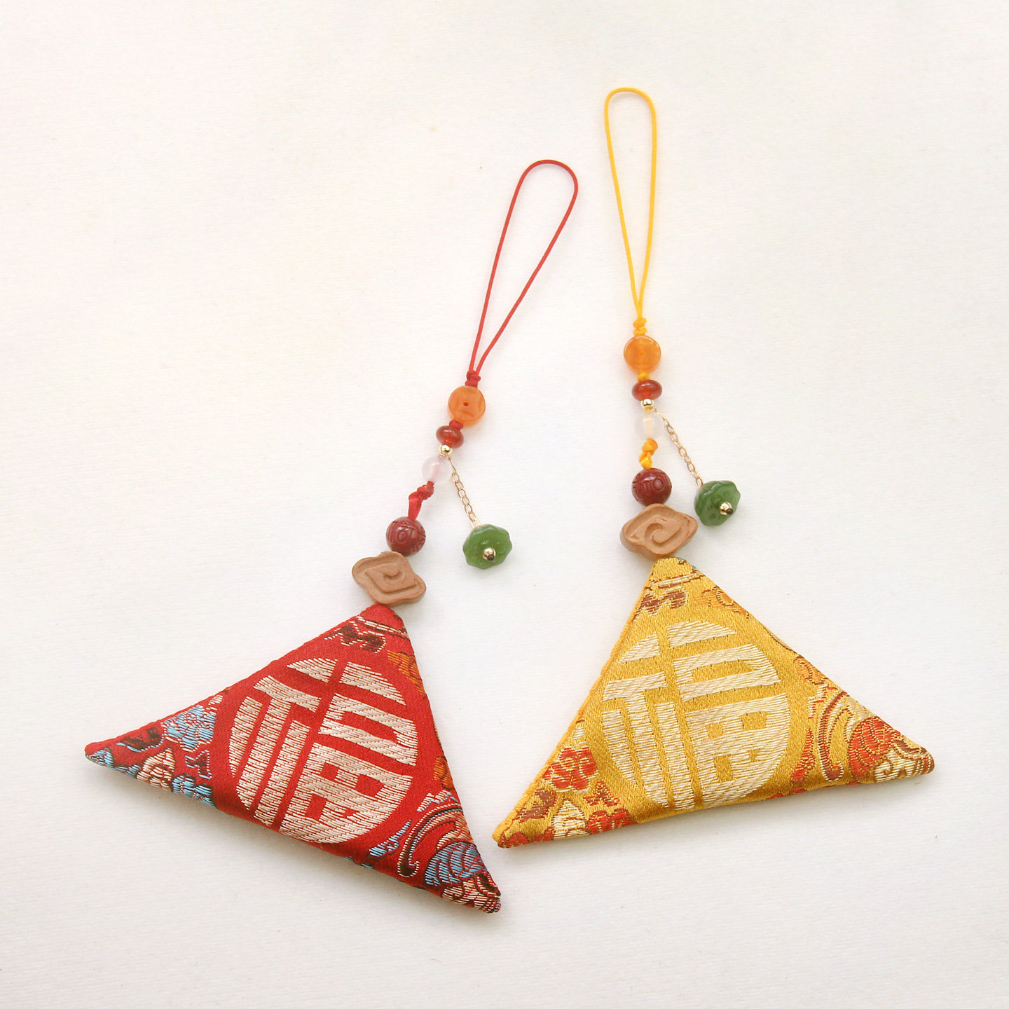 免缝钮扣中国风三角形福袋空袋平安护身符袋手机链小挂件包包挂饰