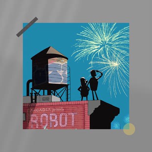 机器人之梦动画海报Robot Dreams周边墙贴房间墙桌面方形卡片装饰