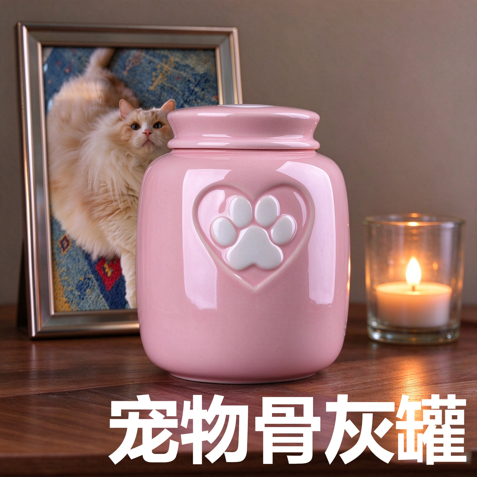 新品陶瓷宠物骨灰盒猫猫狗狗殡葬用品回忆纪念收集罐密封罐可定制