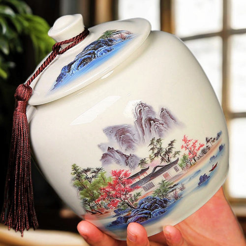 陶瓷茶叶罐大号储物储藏密封罐家用防潮包装复古绿茶红茶家用摆件