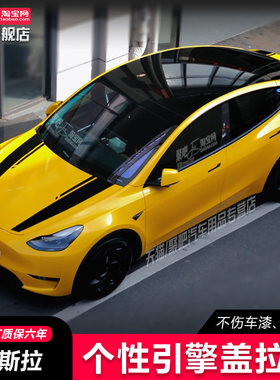 特斯拉贴纸拉花model3焕新版modely X车身汽车个性运动改装饰贴纸