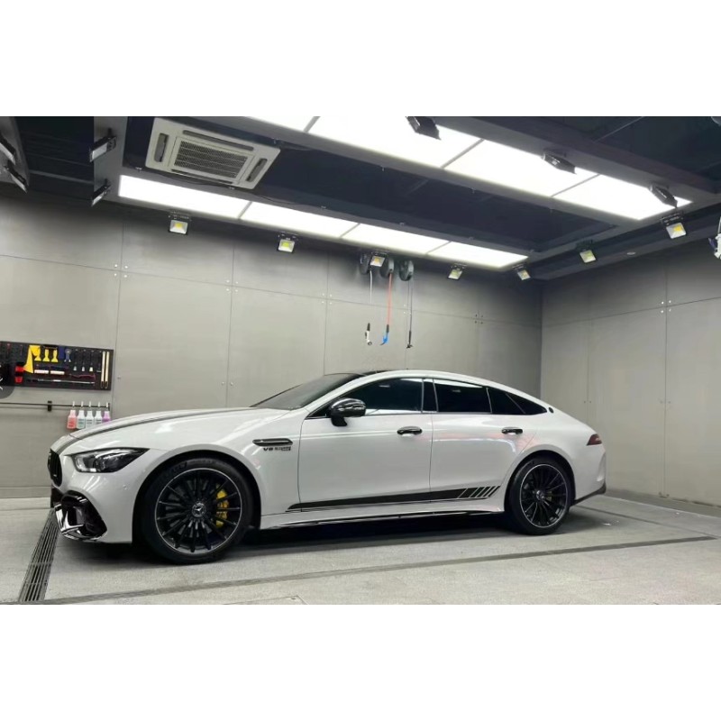 奔驰AMG C63S车贴拉花 C43 A45 A35个性赛道引擎盖车身侧裙贴纸