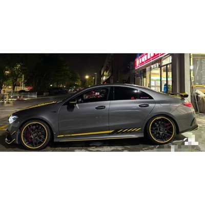 奔驰AMG CLA45车贴拉花CLS260 300 320改装饰车身侧裙边贴纸