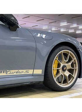 适用于保时捷911turbos车身侧裙贴纸拉花汽车字母装饰贴画彩条