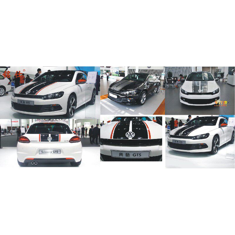 大众尚酷GTS车贴拉花 专用贴纸原装黑红高性能背板装饰贴SCirocco