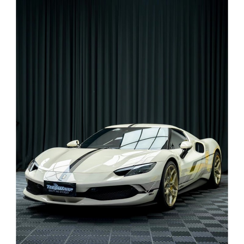 法拉利296GTB车贴拉花458 488 F8引擎盖车身跑车平行线车贴纸彩条