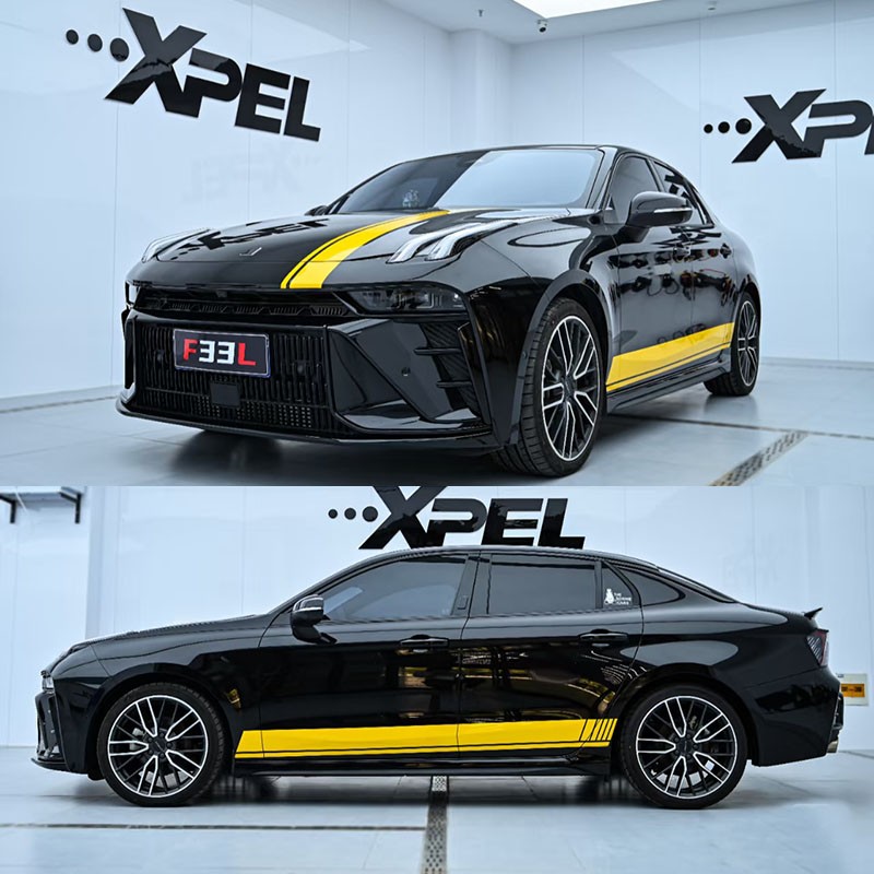 领克03车贴拉花050607+改装饰车身侧裙边贴纸个性贴画机盖贴彩条