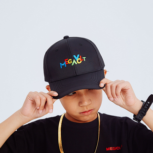 MEGAVOLT潮牌童装儿童棒球帽男童刺绣鸭舌帽嘻哈风中大童街舞帽子