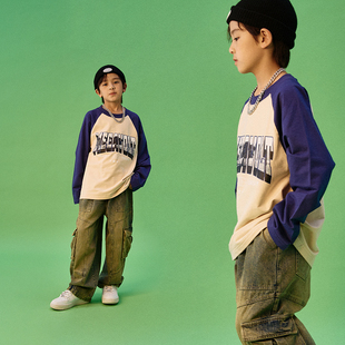 MEGAVOLT街舞痞帅男童装秋长袖上衣儿童嘻哈风炸街套装中大童衣服