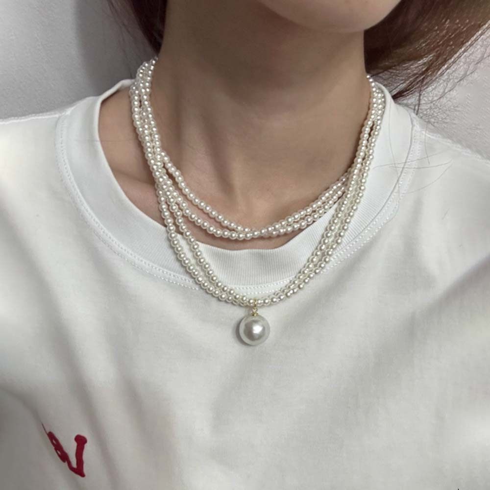 欧美气质多层叠戴米珠珍珠吊坠项链女时尚潮流个性夸张锁骨链颈链,饰品/流行首饰/时尚饰品新,项链,淘宝优惠券,粉丝福利购,淘宝优惠卷