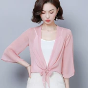 Áo voan nữ mùa hè Mới Trang phục ngắn Váy Shawl Top Áo chống nắng chiffon Quần áo Áo khoác nữ - Áo khoác ngắn