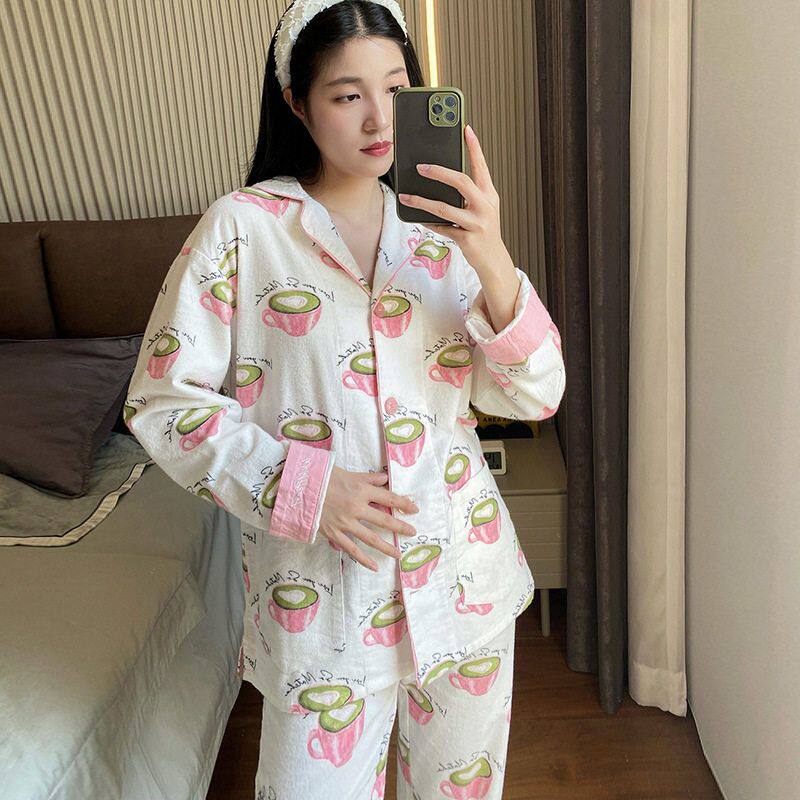 PJSawage秋冬保暖加厚磨毛家居服套装女 棉质睡衣睡裤月子服pjs