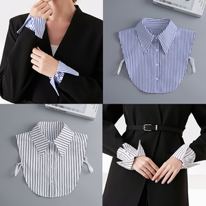 春秋冬季文艺简约条纹装饰假领子