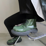 韩风chic潮流厚底马丁靴男复古大头短筒皮靴B253-5220-P115，男鞋马丁靴，星座814A（原电商B253）