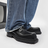 小众设计感韩版方头皮鞋男英伦风复古增高德比鞋B253-5788-P118，男鞋皮鞋，星座814A（原电商B253）