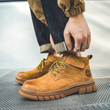 秋冬真皮马丁靴秋冬大黄靴复古英伦风厚底增高短靴B253-8166-P135，男鞋马丁靴，星座814A（原电商B253）