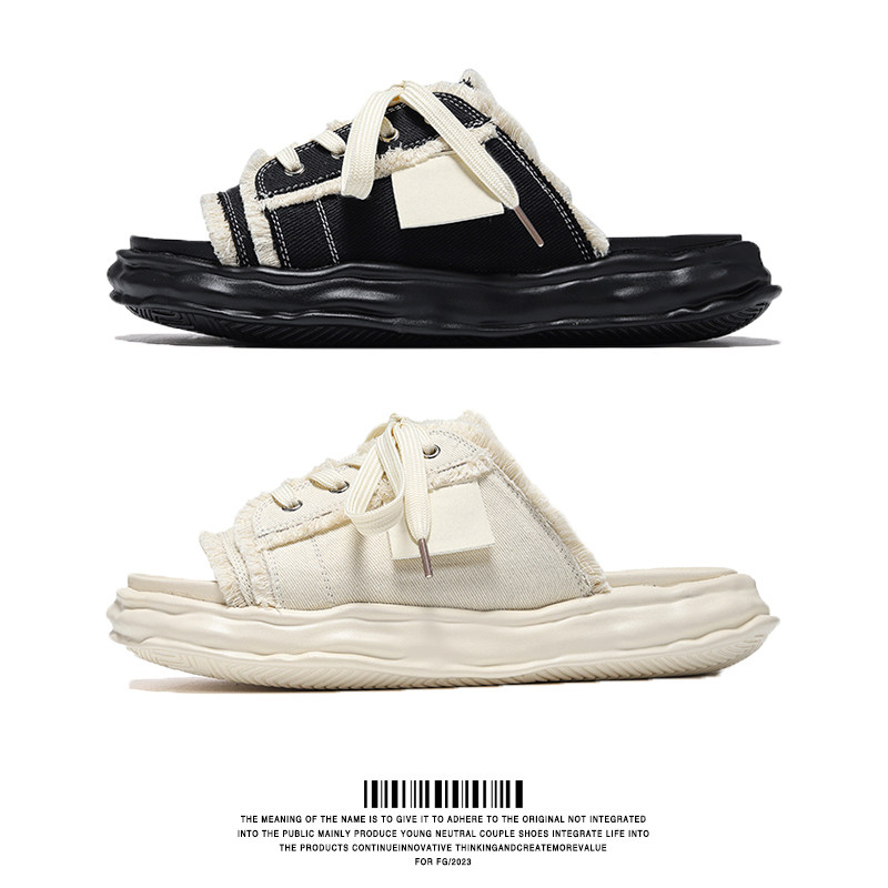 小众高级感帆布拖鞋男透气一字拖溶解乞丐凉拖鞋B253-T888-P100，男鞋拖鞋，星座814A（原电商B253）