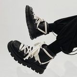 小众设计绑带复古马丁靴男女厚底机能风工装靴@@B253-5515-P115，男鞋马丁靴，星座814A（原电商B253）